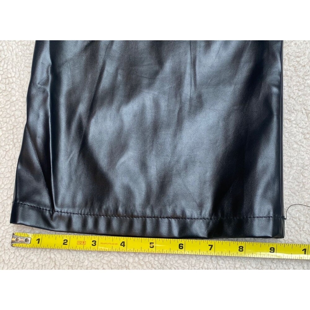 Black Vegan Leather Women’s Size 8 NEW Pleather Pants - Picture 12 of 14